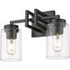 Tribeca 2 Light 14 inch Matte Black Bath Vanity Wall Light